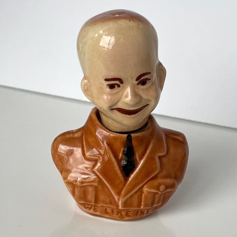 Vintage President General Eisenhower Salt And Pepper Shaker We Like Ike